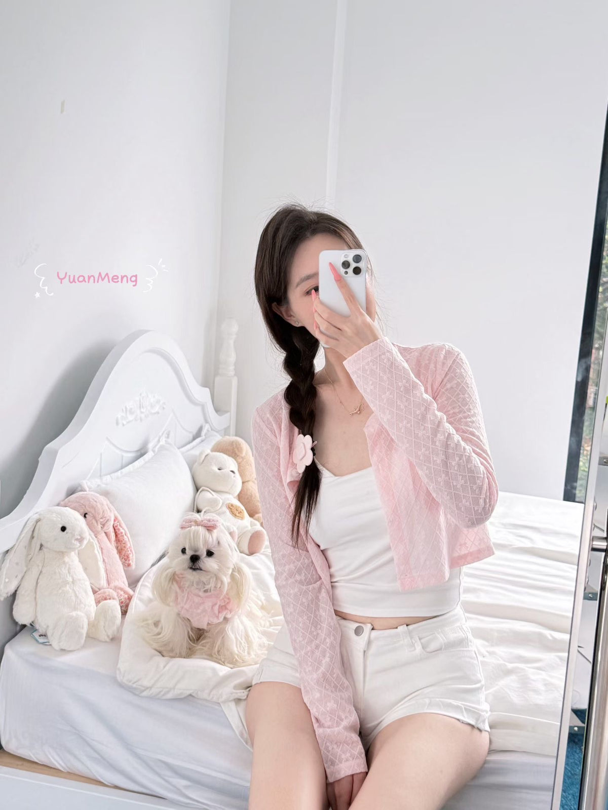 Milky lace matching set