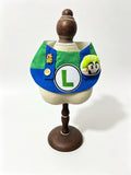 Green and blue overall bib