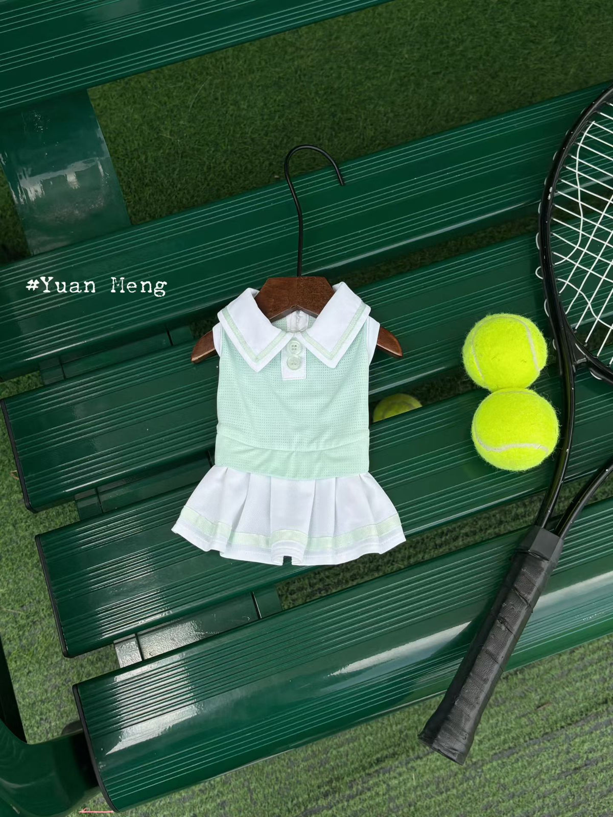 Lime and mint tennis dress for dogs